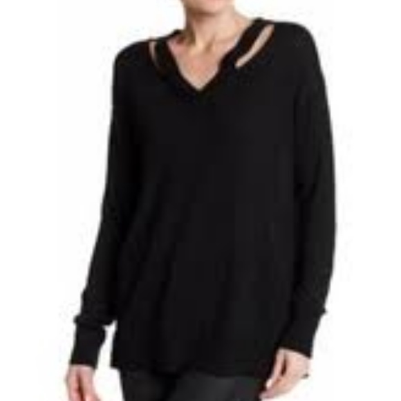 Poof! Sweaters - Poof V-Neck High Low Knit Cutout NWT